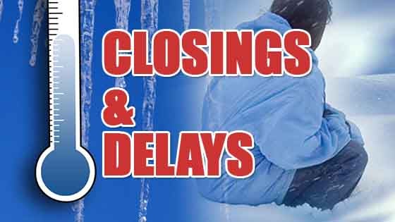 Closings and delays: Tuesday, Jan. 22