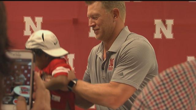 Thousands line Memorial Stadium for Husker Fan Day