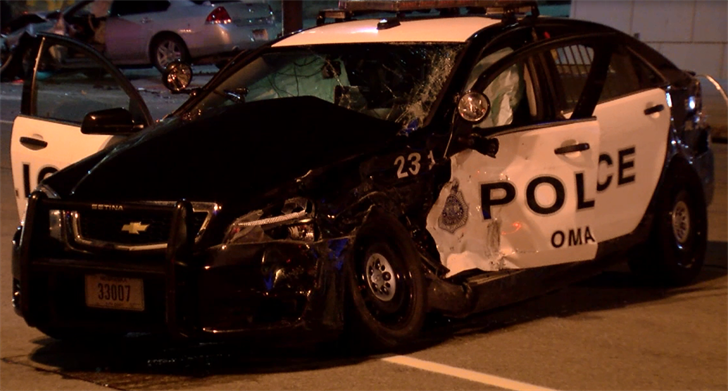 Omaha police officer seriously injured in car crash