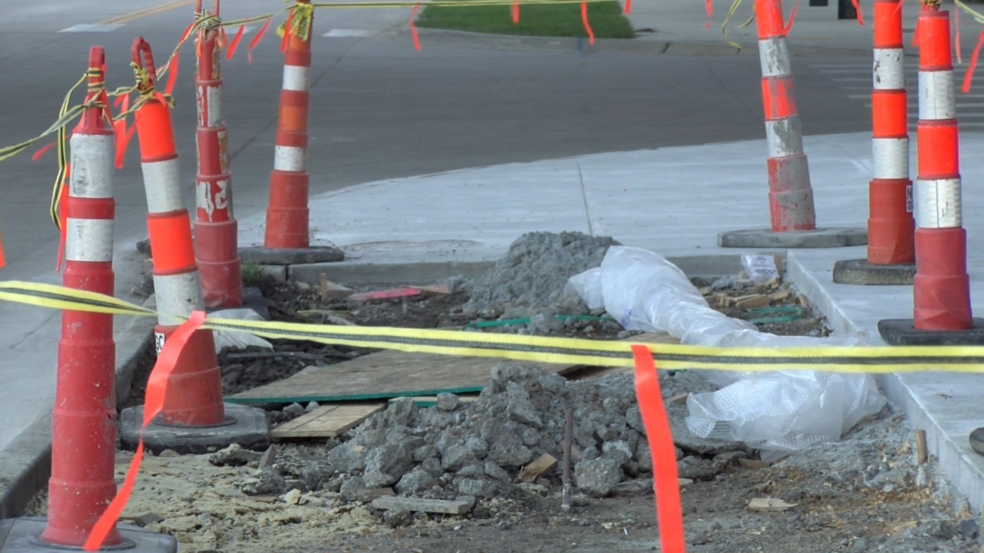 Vandals destroy portion of sidewalk in Haymarket