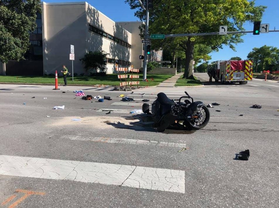 UPDATE: Motorcycle vs. car accident in downtown Lincoln leaves one person with life-threatening injuries