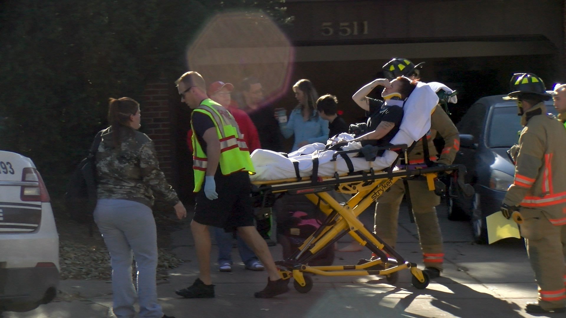 Vehicle ends up in front yard, t-bone accident a result of speeding