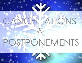 Area closings and cancellations due to winter weather